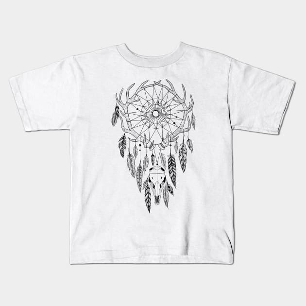 Boho Dreamcatcher Kids T-Shirt by fears